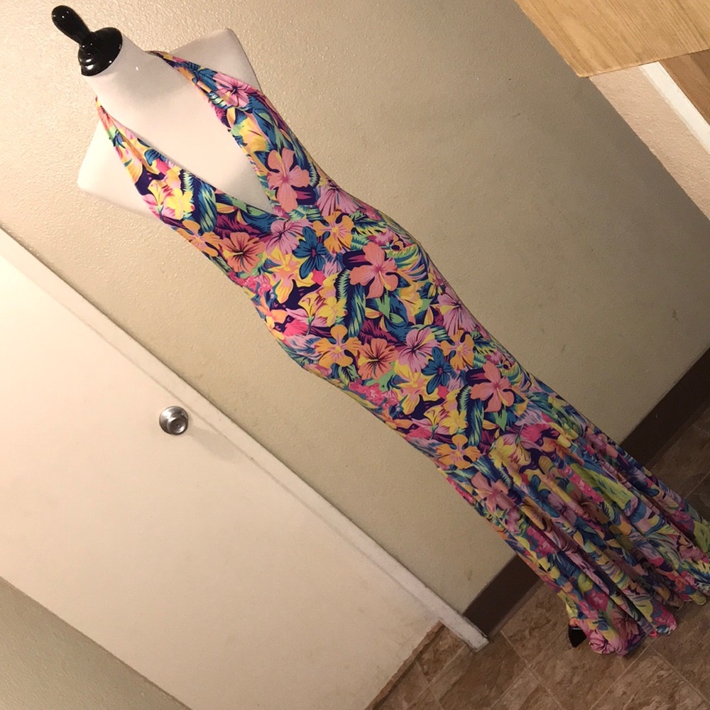 Flower maxi dress with mermaid bottom